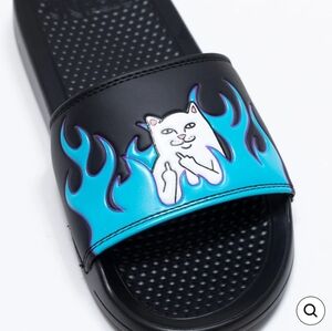 RIPNDIP Welcome to Heck Slides (Black/Blue) Sz. 13